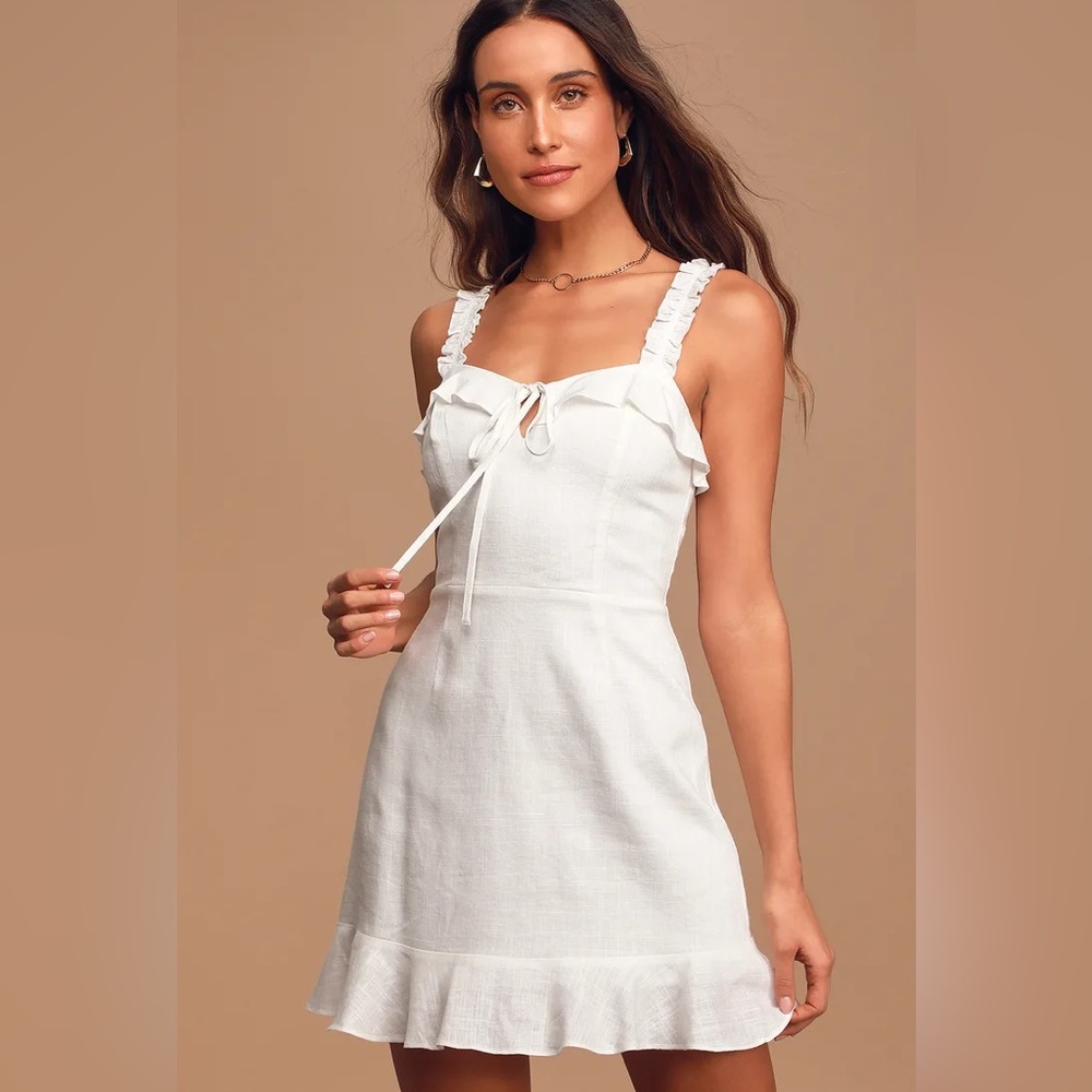 Ivory Lulu’s Ruffle Mini Dress